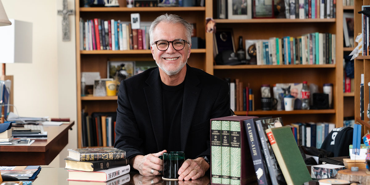 Robin Baker at desk