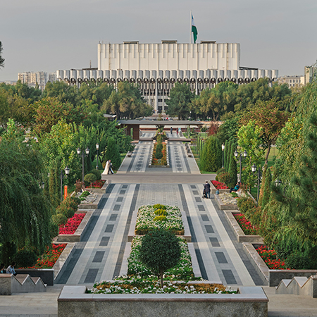 A scenic garden in Tashkent, Uzbekistan