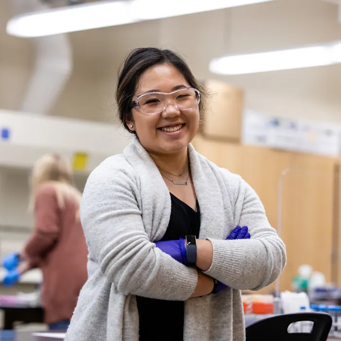 Biology student poses for a photo